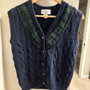 Casual Corner Dark Blue Knit Top-Vintage